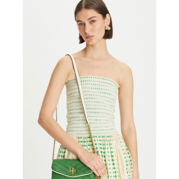 NEW!! TORY BURCH BASIL GREEN KIRA CHEVRON POP HANDBAG - Picture 3 of 14